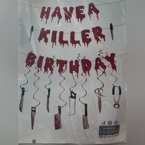 Killer Birthday Party Banner - Red ⭐️2 for 11 ⭐️